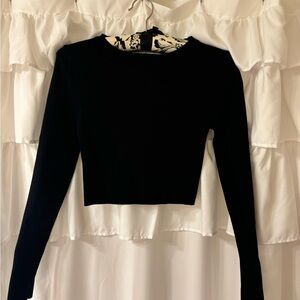 Zara viscose cropped black crop top size S